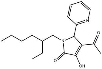4-acetyl-1-(2-ethylhexyl)-3-hydroxy-5-(2-pyridinyl)-1,5-dihydro-2H-pyrrol-2-one 구조식 이미지