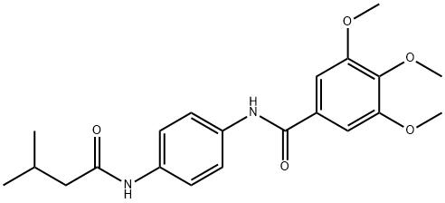 3,4,5-trimethoxy-N-{4-[(3-methylbutanoyl)amino]phenyl}benzamide 구조식 이미지