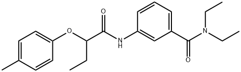 N,N-diethyl-3-{[2-(4-methylphenoxy)butanoyl]amino}benzamide 구조식 이미지