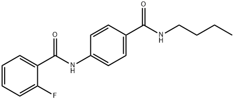 N-{4-[(butylamino)carbonyl]phenyl}-2-fluorobenzamide 구조식 이미지