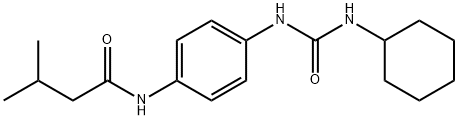 N-(4-{[(cyclohexylamino)carbonyl]amino}phenyl)-3-methylbutanamide 구조식 이미지