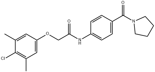 2-(4-chloro-3,5-dimethylphenoxy)-N-[4-(1-pyrrolidinylcarbonyl)phenyl]acetamide Structure