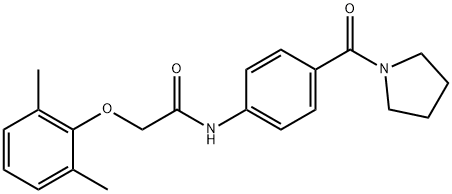2-(2,6-dimethylphenoxy)-N-[4-(1-pyrrolidinylcarbonyl)phenyl]acetamide Structure