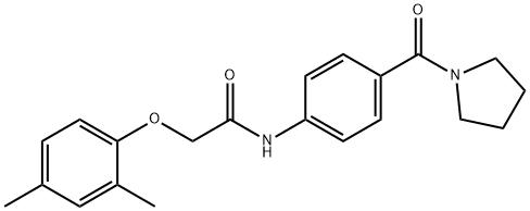 2-(2,4-dimethylphenoxy)-N-[4-(1-pyrrolidinylcarbonyl)phenyl]acetamide Structure