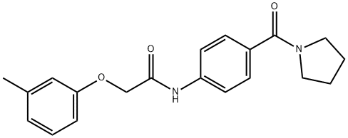 2-(3-methylphenoxy)-N-[4-(1-pyrrolidinylcarbonyl)phenyl]acetamide 구조식 이미지