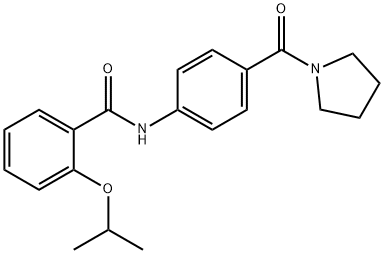 2-isopropoxy-N-[4-(1-pyrrolidinylcarbonyl)phenyl]benzamide 구조식 이미지