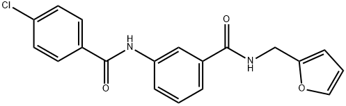 3-[(4-chlorobenzoyl)amino]-N-(2-furylmethyl)benzamide 구조식 이미지