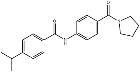 4-isopropyl-N-[4-(1-pyrrolidinylcarbonyl)phenyl]benzamide 구조식 이미지