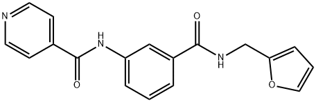 N-(3-{[(2-furylmethyl)amino]carbonyl}phenyl)isonicotinamide Structure