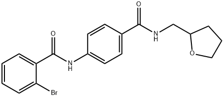 2-bromo-N-(4-{[(tetrahydro-2-furanylmethyl)amino]carbonyl}phenyl)benzamide 구조식 이미지