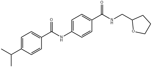 4-isopropyl-N-(4-{[(tetrahydro-2-furanylmethyl)amino]carbonyl}phenyl)benzamide 구조식 이미지