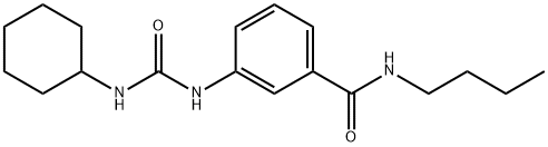 N-butyl-3-{[(cyclohexylamino)carbonyl]amino}benzamide 구조식 이미지