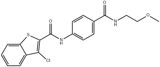 3-chloro-N-(4-{[(2-methoxyethyl)amino]carbonyl}phenyl)-1-benzothiophene-2-carboxamide Structure