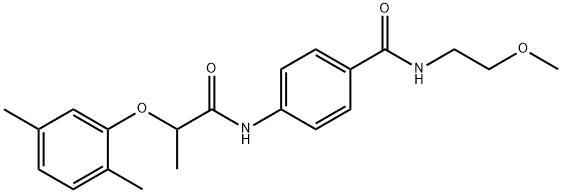 4-{[2-(2,5-dimethylphenoxy)propanoyl]amino}-N-(2-methoxyethyl)benzamide Structure