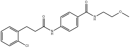 4-{[3-(2-chlorophenyl)propanoyl]amino}-N-(2-methoxyethyl)benzamide Structure