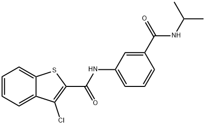 3-chloro-N-{3-[(isopropylamino)carbonyl]phenyl}-1-benzothiophene-2-carboxamide 구조식 이미지