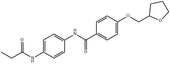 N-[4-(propionylamino)phenyl]-4-(tetrahydro-2-furanylmethoxy)benzamide 구조식 이미지