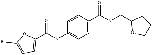 5-bromo-N-(4-{[(tetrahydro-2-furanylmethyl)amino]carbonyl}phenyl)-2-furamide 구조식 이미지