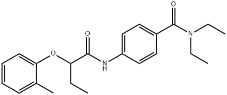 N,N-diethyl-4-{[2-(2-methylphenoxy)butanoyl]amino}benzamide 구조식 이미지