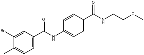 3-bromo-N-(4-{[(2-methoxyethyl)amino]carbonyl}phenyl)-4-methylbenzamide 구조식 이미지