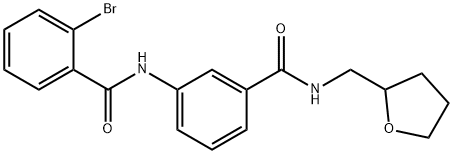 2-bromo-N-(3-{[(tetrahydro-2-furanylmethyl)amino]carbonyl}phenyl)benzamide 구조식 이미지