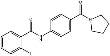 2-iodo-N-[4-(1-pyrrolidinylcarbonyl)phenyl]benzamide 구조식 이미지