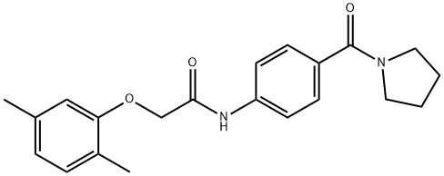 2-(2,5-dimethylphenoxy)-N-[4-(1-pyrrolidinylcarbonyl)phenyl]acetamide 구조식 이미지