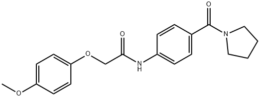 2-(4-methoxyphenoxy)-N-[4-(1-pyrrolidinylcarbonyl)phenyl]acetamide Structure