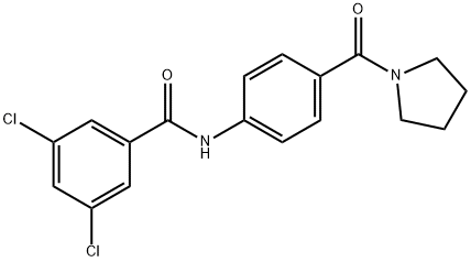 3,5-dichloro-N-[4-(1-pyrrolidinylcarbonyl)phenyl]benzamide Structure