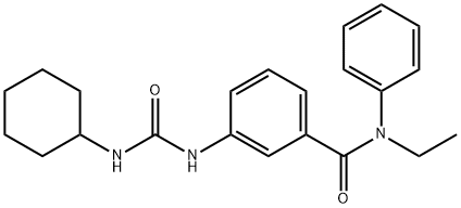 3-{[(cyclohexylamino)carbonyl]amino}-N-ethyl-N-phenylbenzamide 구조식 이미지