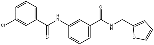 3-chloro-N-(3-{[(2-furylmethyl)amino]carbonyl}phenyl)benzamide Structure