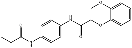 N-(4-{[2-(2-methoxyphenoxy)acetyl]amino}phenyl)propanamide 구조식 이미지