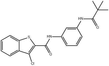 3-chloro-N-{3-[(2,2-dimethylpropanoyl)amino]phenyl}-1-benzothiophene-2-carboxamide Structure