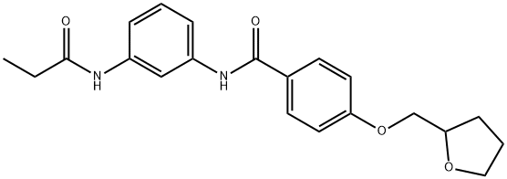 N-[3-(propionylamino)phenyl]-4-(tetrahydro-2-furanylmethoxy)benzamide 구조식 이미지