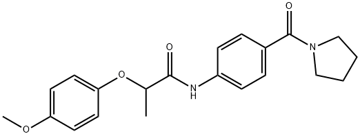 2-(4-methoxyphenoxy)-N-[4-(1-pyrrolidinylcarbonyl)phenyl]propanamide 구조식 이미지