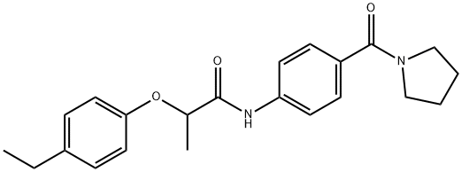2-(4-ethylphenoxy)-N-[4-(1-pyrrolidinylcarbonyl)phenyl]propanamide Structure