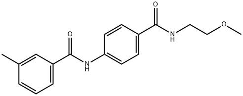 N-(4-{[(2-methoxyethyl)amino]carbonyl}phenyl)-3-methylbenzamide 구조식 이미지