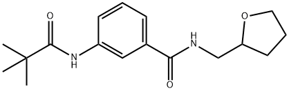 3-[(2,2-dimethylpropanoyl)amino]-N-(tetrahydro-2-furanylmethyl)benzamide Structure