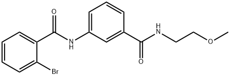2-bromo-N-(3-{[(2-methoxyethyl)amino]carbonyl}phenyl)benzamide 구조식 이미지