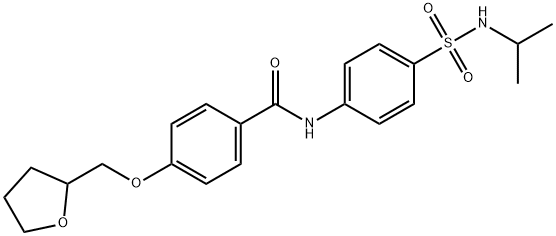 N-{4-[(isopropylamino)sulfonyl]phenyl}-4-(tetrahydro-2-furanylmethoxy)benzamide 구조식 이미지