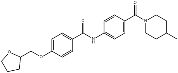 N-{4-[(4-methyl-1-piperidinyl)carbonyl]phenyl}-4-(tetrahydro-2-furanylmethoxy)benzamide 구조식 이미지