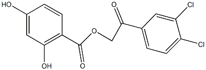 2-(3,4-dichlorophenyl)-2-oxoethyl 2,4-dihydroxybenzoate 구조식 이미지