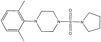 1-(2,6-dimethylphenyl)-4-(1-pyrrolidinylsulfonyl)piperazine Structure