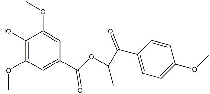 2-(4-methoxyphenyl)-1-methyl-2-oxoethyl 4-hydroxy-3,5-dimethoxybenzoate 구조식 이미지