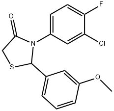 3-(3-chloro-4-fluorophenyl)-2-(3-methoxyphenyl)-1,3-thiazolidin-4-one Structure