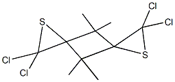 2,2,7,7-tetrachloro-4,4,8,8-tetramethyl-1,6-dithiadispiro[2.1.2.1]octane 구조식 이미지