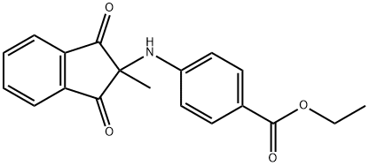 ethyl 4-[(2-methyl-1,3-dioxo-2,3-dihydro-1H-inden-2-yl)amino]benzoate Structure