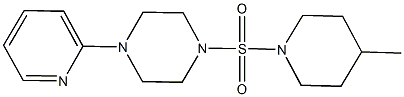 1-[(4-methyl-1-piperidinyl)sulfonyl]-4-(2-pyridinyl)piperazine 구조식 이미지