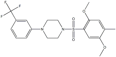 1-[(2,5-dimethoxy-4-methylphenyl)sulfonyl]-4-[3-(trifluoromethyl)phenyl]piperazine 구조식 이미지