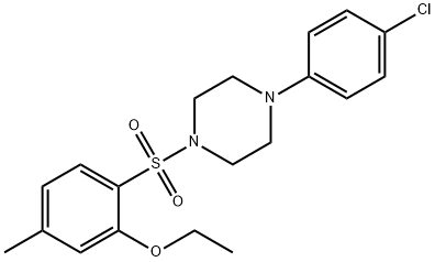 2-{[4-(4-chlorophenyl)-1-piperazinyl]sulfonyl}-5-methylphenyl ethyl ether 구조식 이미지